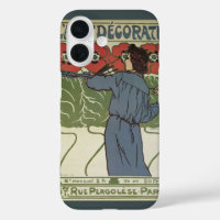 Art Nouveau vintage, Peinture Artiste Fleurs De Pa