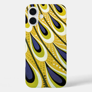 Coques iPhone 16 Plus Art nouveau vintage, plume de paon de Macmillan