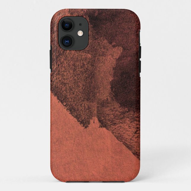 Coques Case-Mate iPhone Art numérique abstrait de pinceau jaune rouge (Dos)
