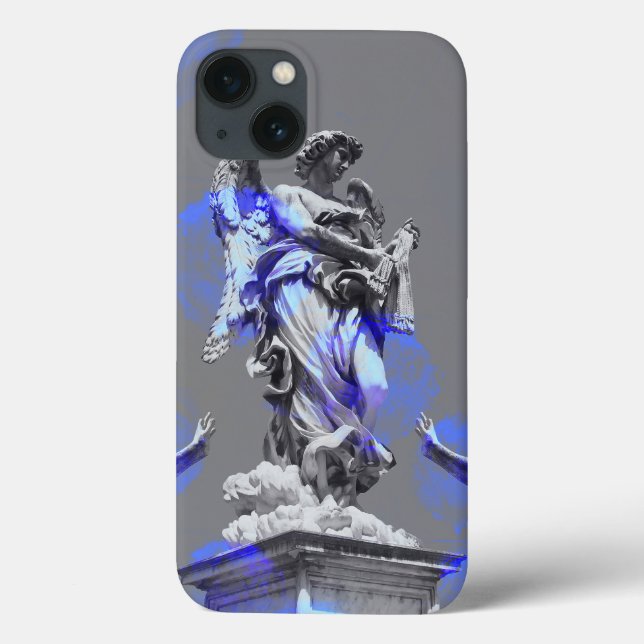 Coques Case-Mate iPhone Art numérique de sculptures touches de pinceau ble (Verso)