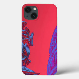 Case-Mate iPhone Case Art numérique rouge, bleu du Colisée et statue