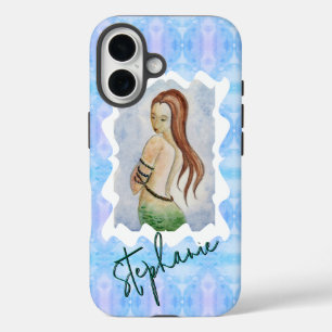 Coque Pour iPhone 16 Art original aquarelle de sirène personnalisé