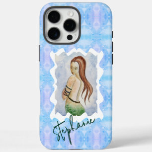 Coque iPhone 16 Pro Max Art original aquarelle de sirène personnalisé