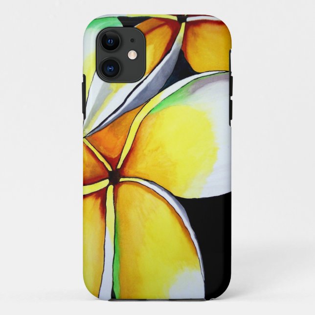 Coques Case-Mate iPhone Art original de la fleur Tropical Jaune Frangipani (Dos)
