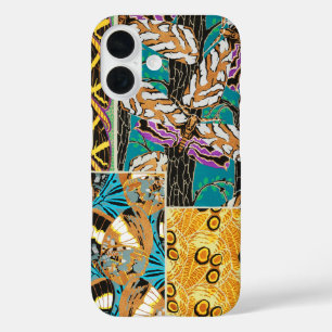 Coque Pour iPhone 16 Art papillon sarcelle et violet maximaliste vibran