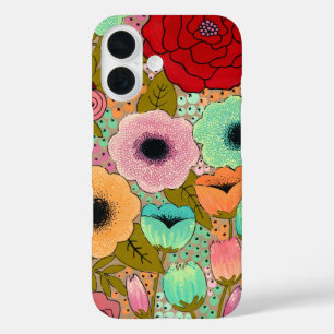 Coque Pour iPhone 16 Art Peinture Fleurs Apple