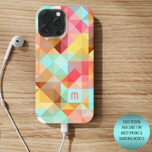 Coque Case-Mate iPhone Art personnalisé rétro bleu aqua pêche rose
