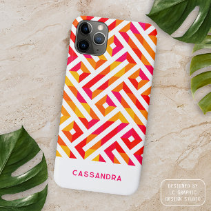 Coque Case-Mate iPhone Art personnalisé rouge rose orange rétro