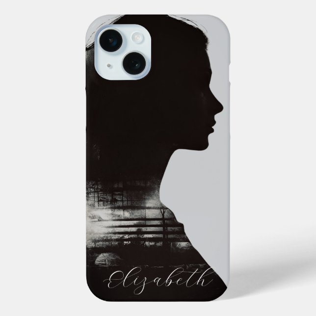 Coques Case-Mate iPhone Art photographique monochrome de silhouette de fil (Verso)