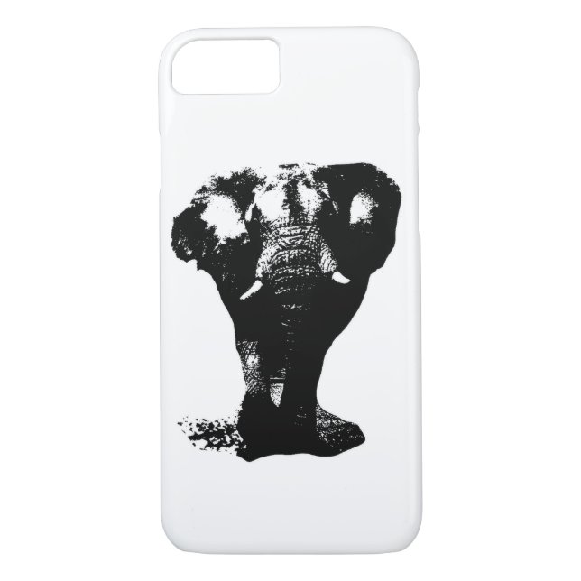 Coques Case-Mate iPhone Art pop Eléphant Noir & Blanc (Dos)