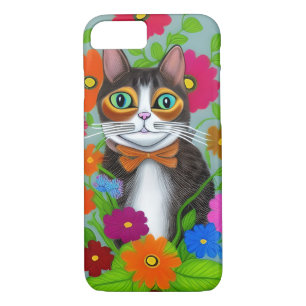 Case-Mate iPhone Case Art populaire Chat et Fleurs Whimsical