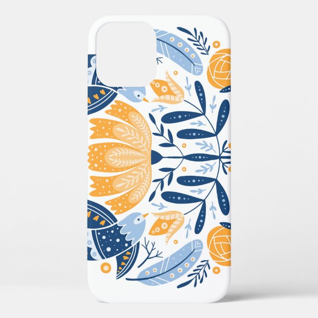 Coques Case-Mate iPhone Art populaire scandinave ornement floral (Verso)