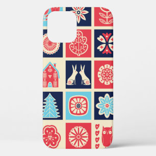 Case-Mate iPhone Case Art populaire scandinave sans couture motif vintag