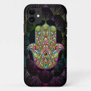 Coque Case-Mate iPhone Art psychédélique de main de Hamsa