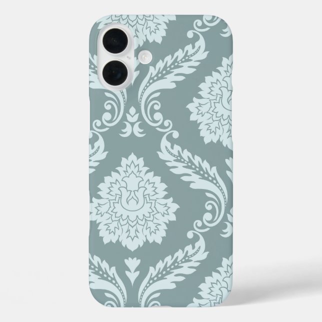 Coques Case-Mate iPhone Art Rococo Damassé I Bleu Canard Œuf+Turquoise (Verso)
