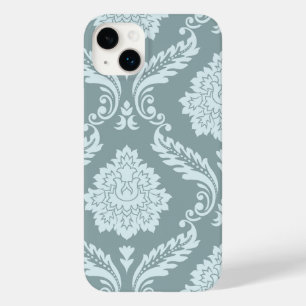 Coque Case-Mate iPhone Art Rococo Damassé I Bleu Canard+Turquoise