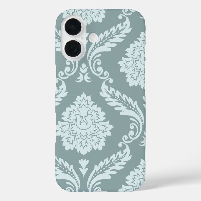 Coques Case-Mate iPhone Art Rococo Damassé I Bleu de Canard Œuf+Turquoise (Verso)