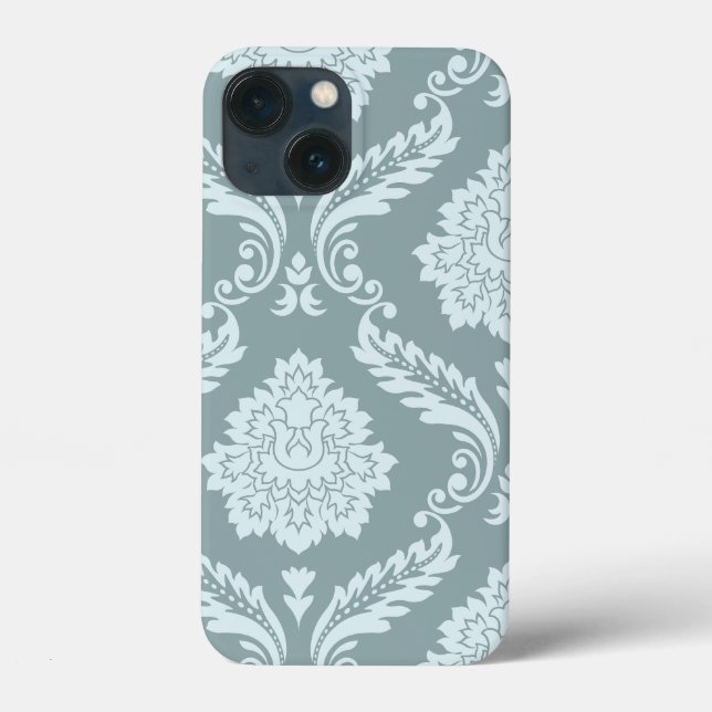 Coques Case-Mate iPhone Art Rococo Damassé I Bleu de Canard Œuf+Turquoise (Verso)