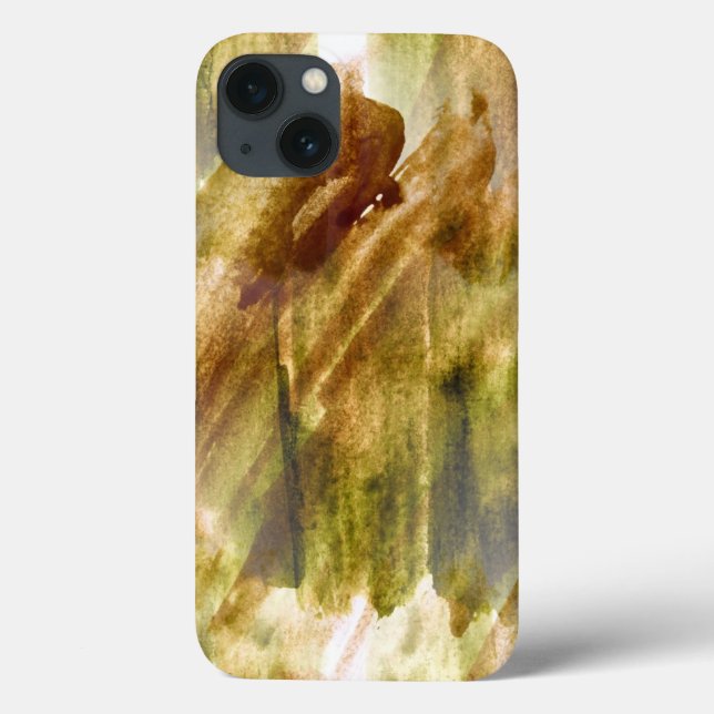 Coques Case-Mate iPhone art vert, brun peint à la main arrière - plan sans (Verso)