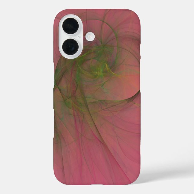 Coques Case-Mate iPhone Art vert et rose abstrait Manta (Verso)