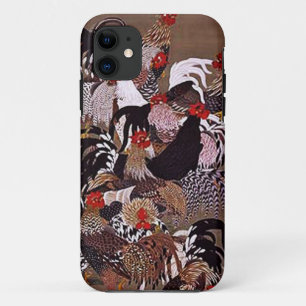 Coque iPhone 11 Art vintage de coqs