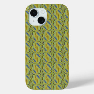 Coque Case-Mate iPhone Artdeco bleu jaune dans le style rétro