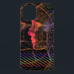 Case-Mate iPhone Case Artificial Intelligence and Virtual Reality concep<br><div class="desc">Artificial Intelligence and Virtual Reality concept. 3D human head made of pixels in neon holographic vivid colors on dark background. 
cyberpunk, human, artificial, mathematics, quantum, complex, computer, face, math, science, theory, equation, function, holographic, illustration, machine, spectrum, ai, algebra, blackboard, vintage, retro, illustration, </div>