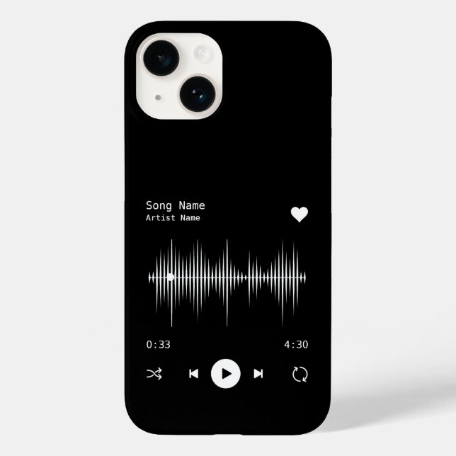 Coques Case-Mate iPhone Artiste et chanteur de musique Noir personnalisé (Verso)