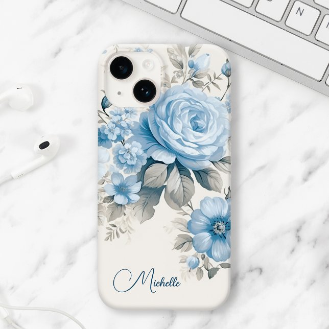 Coques Case-Mate iPhone Artiste Personnalisé Lumière Pastel Roses Bleus (Créateur téléchargé)