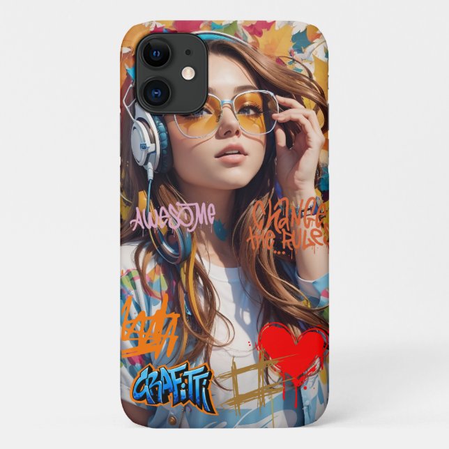 Coques Case-Mate iPhone Artiste personnalisé mignon fille Street art (Dos)