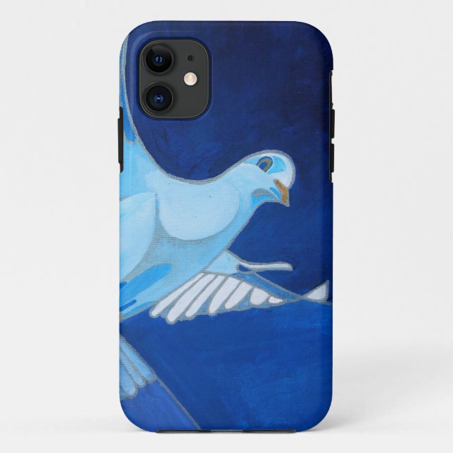 Coques Case-Mate iPhone Artistique Dove Outline Art En Bleu Cérulean (Dos)