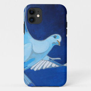 Coques Pour iPhone Artistique Dove Outline Art En Bleu Cérulean