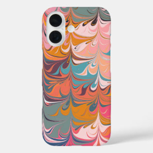 Coque Pour iPhone 16 Artsy coloré Design Abstrait en marbre