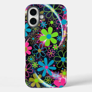 Coque Pour iPhone 16 Plus Artsy Flower Design Téléphone Boîtier