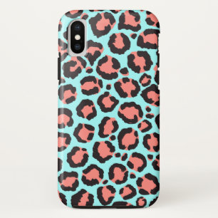 Case-Mate iPhone Case Artsy Trendy Coral Mint Turquoise Leopard Poster d