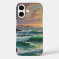 Artwork de peinture de paysage marin Sunset Ocean