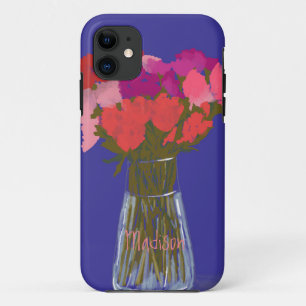 Case-Mate iPhone Case Arty Joyeuses Fleurs Colorées Dans Le Vase +Nom Pe
