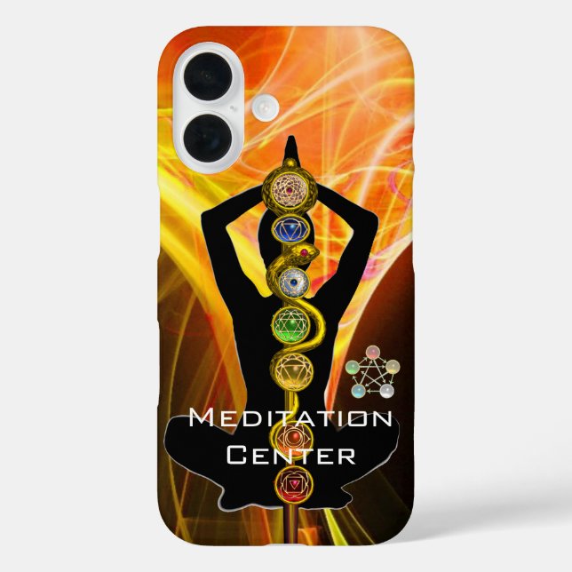 Coques Case-Mate iPhone ASCLEPIUS ROD,7 CHAKRAS YOGA LOTUS POSE Jaune (Verso)