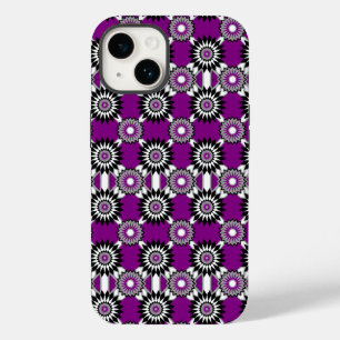 Coque Case-Mate iPhone Asexualité fierté / motif de fleurs miroir violet