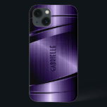 Etui iPhone Case-Mate Aspect brillant métallique bleu foncé en aluminium<br><div class="desc">Tons bleu foncé brillant design métallique en aluminium brossé look. monogramme personnalisé et optionnel. Design cool masculin. Disponible sur d'autres produits</div>