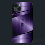 Etui iPhone Case-Mate Aspect brillant métallique bleu foncé en aluminium<br><div class="desc">Tons bleu foncé brillant design métallique en aluminium brossé look. monogramme personnalisé et optionnel. Design cool masculin. Disponible sur d'autres produits</div>