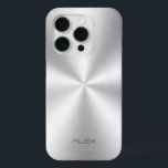 Coque Case-Mate iPhone Aspect en métal inoxydable brillant - Monogramme<br><div class="desc">Aspect brillant en acier inoxydable métallique,  texture métallique. monogramme personnalisé et optionnel. Le design est disponible sur d'autres produits et peut être demandé sur n'importe quel produit que nous offrons à Zazzle.</div>