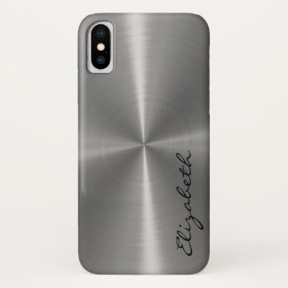 Case-Mate iPhone Case Aspect métallique en acier inoxydable métallique
