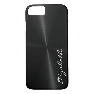 Coque Case-Mate iPhone Aspect métallique en acier inoxydable noir