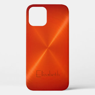 Case-Mate iPhone Case Aspect métallique en acier inoxydable orange