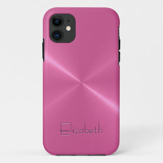 Case-Mate iPhone Case Aspect métallique en acier inoxydable rose