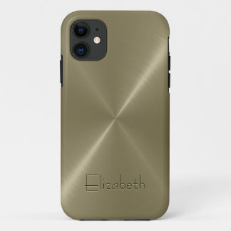 Coque Case-Mate iPhone Aspect métallique en acier inoxydable Tan