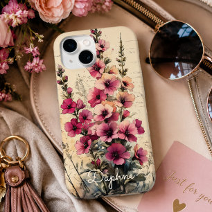 Coque Case-Mate iPhone Assez Chic Shabby Rose Fleur Sauvage Personnalisé