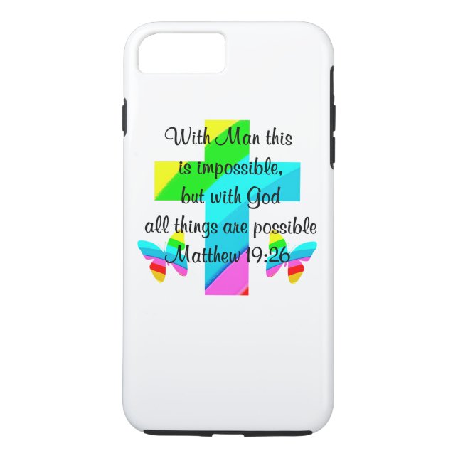COQUES Case-Mate iPhone ASSEZ CROIX ET PLANCHER MATTHEW 19:26 CONCEPTION (Dos)