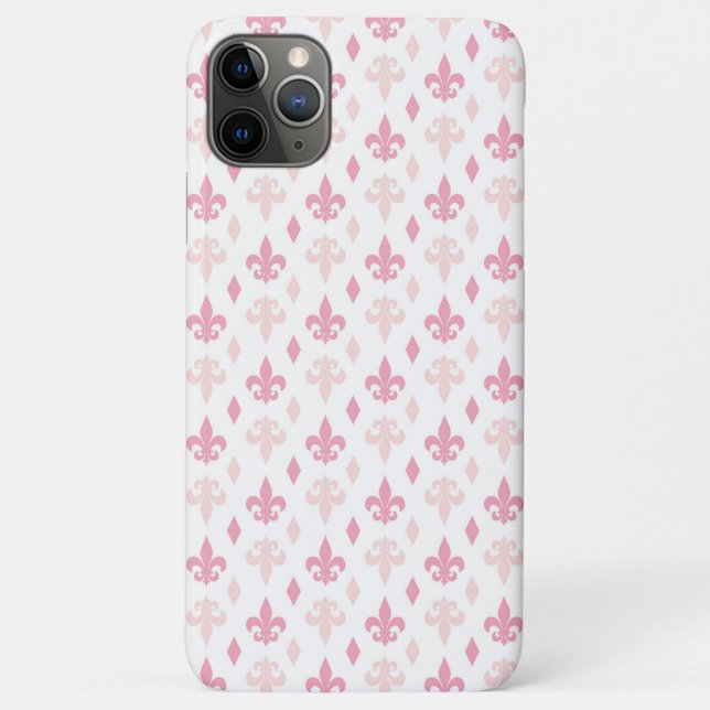 Coques Case-Mate iPhone Assez Pink Fleur de Lis Pattern (Dos)